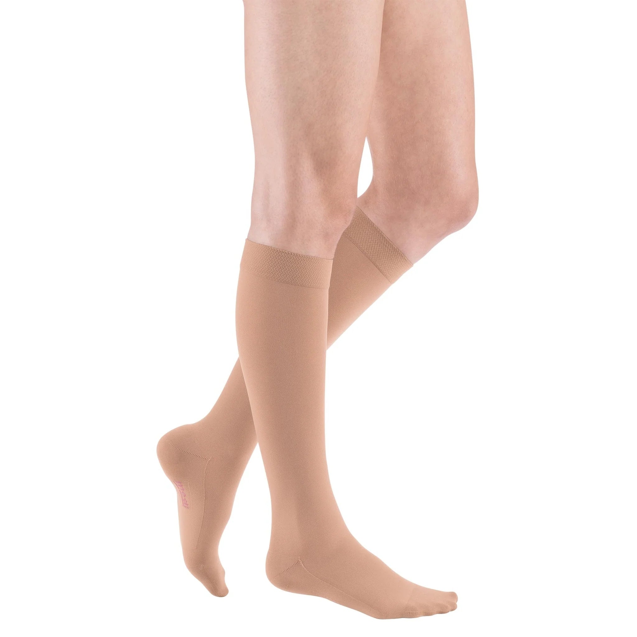 Sheer & Soft Knee High Compression Stocking Natural