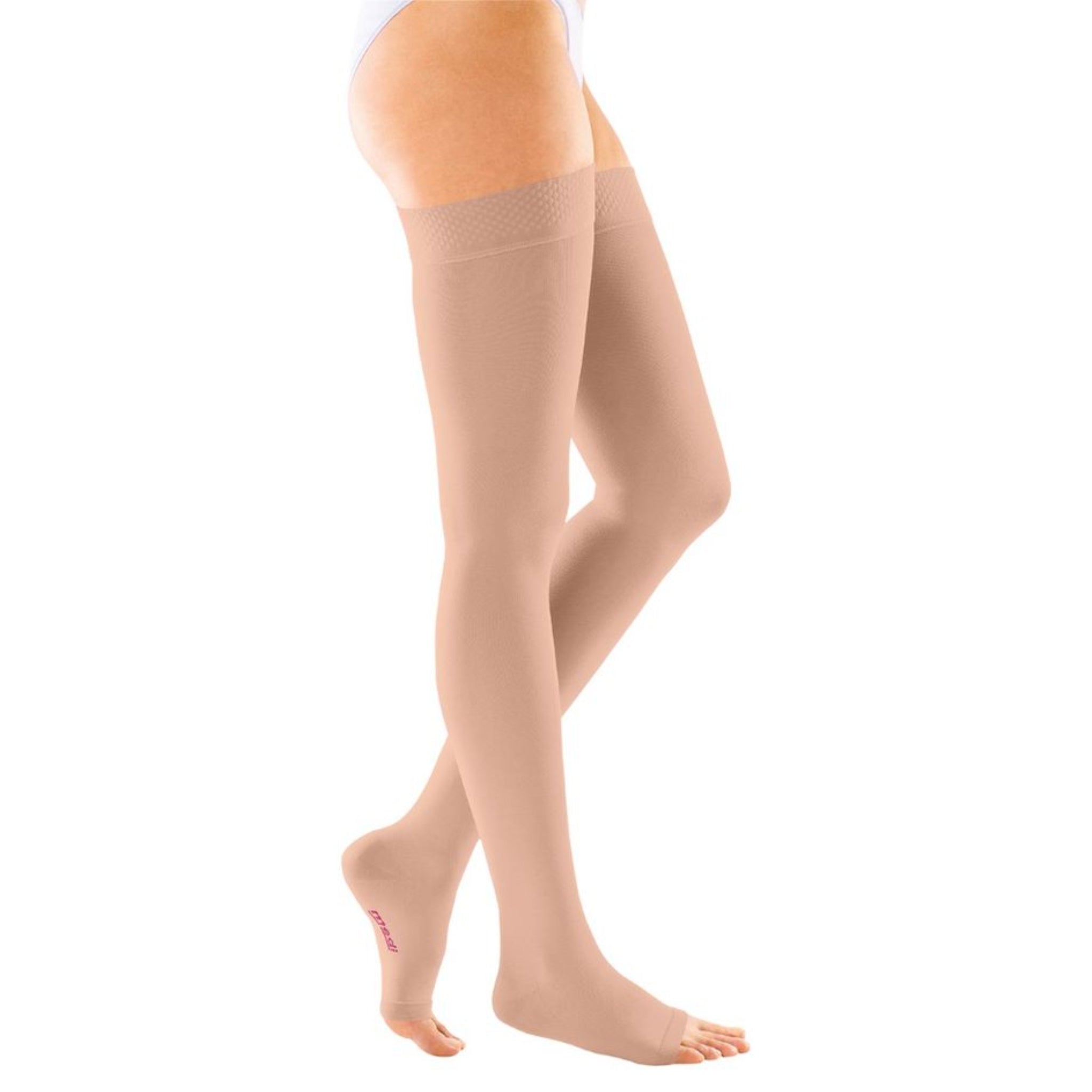 18-21 mmHg Class I Knee-High Medical Compression Stockings with Open Toe.