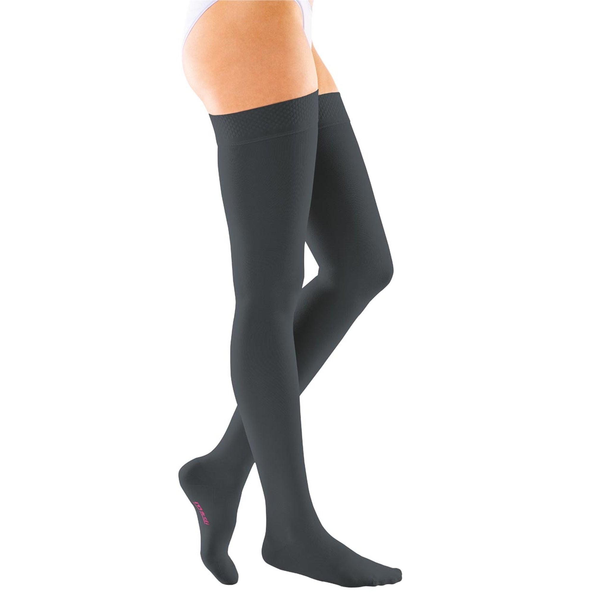 Mediven Forte Thigh Stocking Closed Toe Long Foot Black