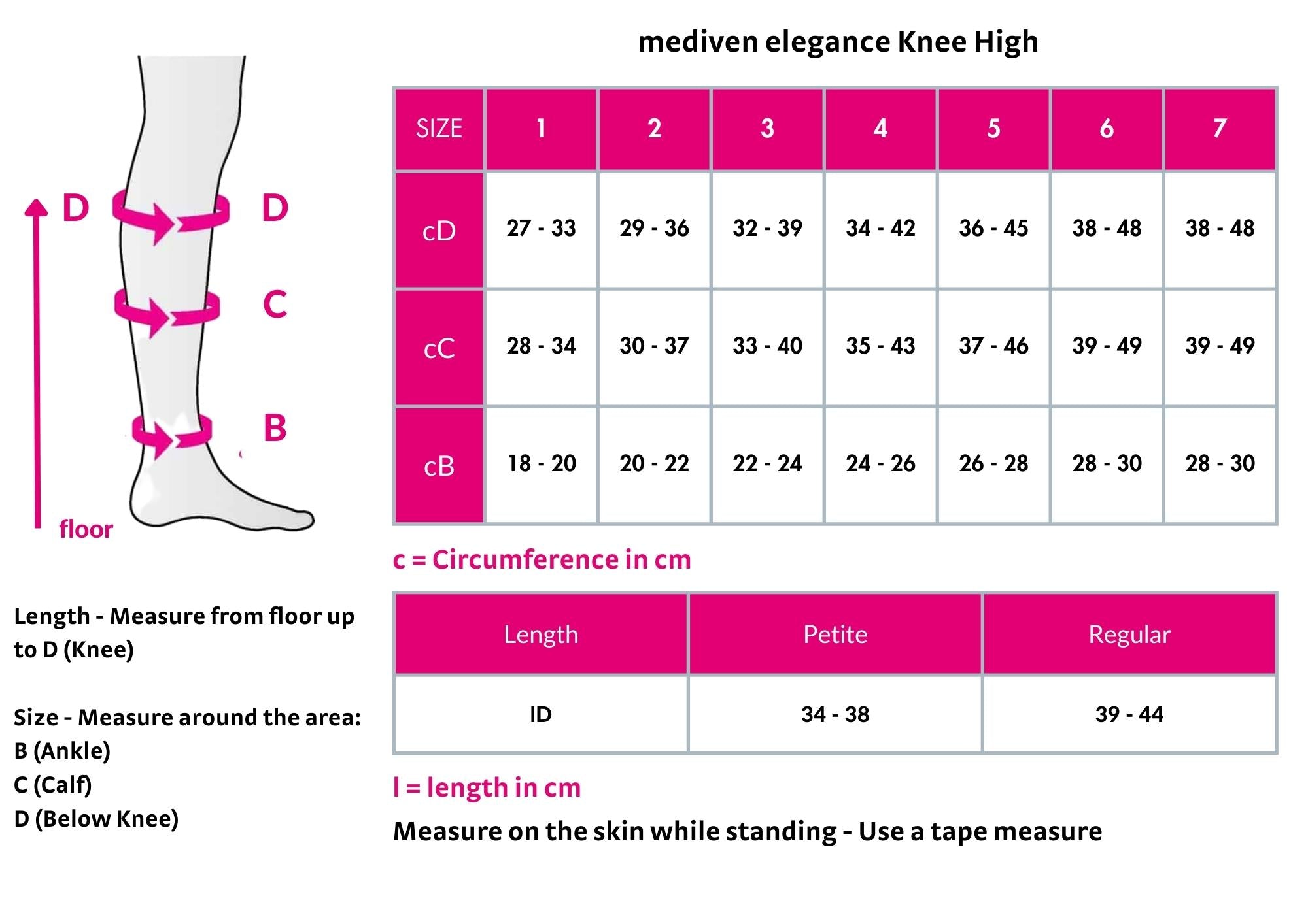 mediven elegance® Knee High Compression Stockings Magenta