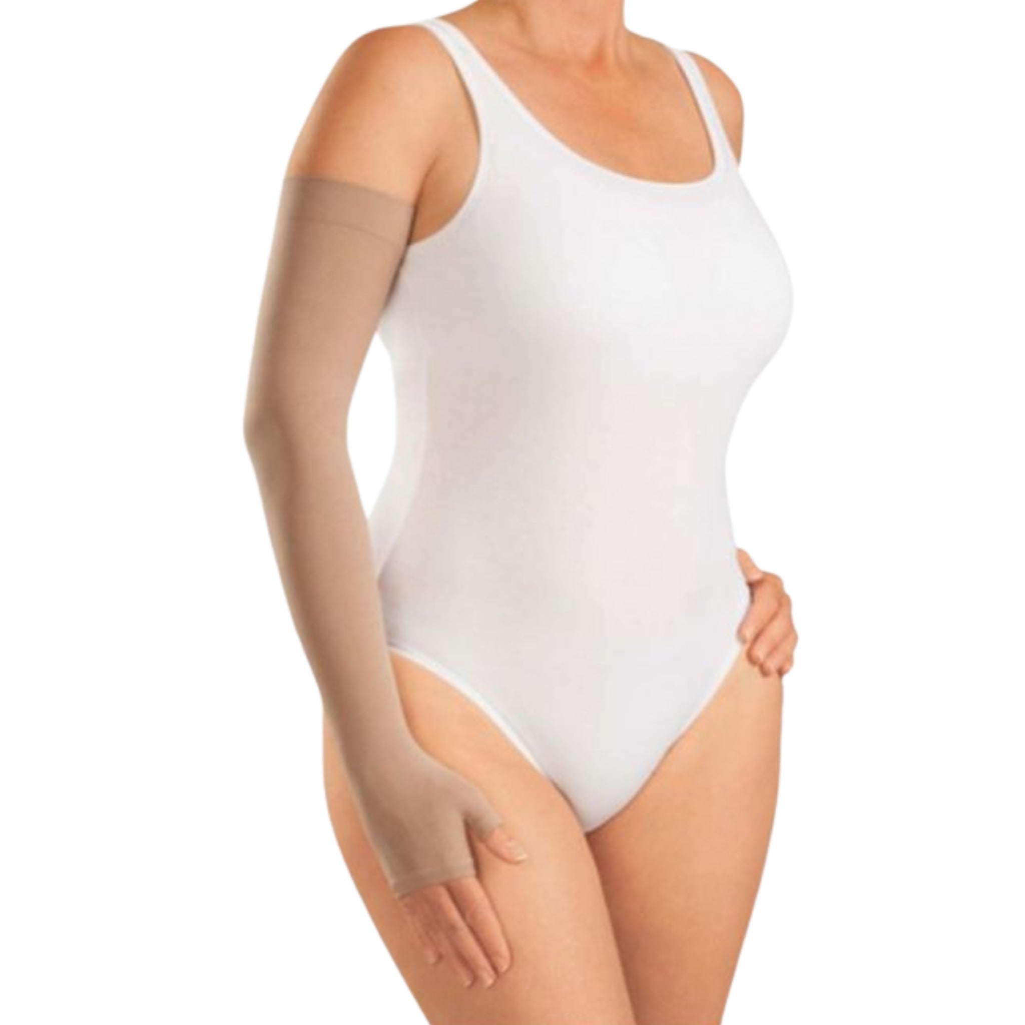 Compression Armsleeve | Caramel | Open Fingers | Silicone Topband | mediven® esprit