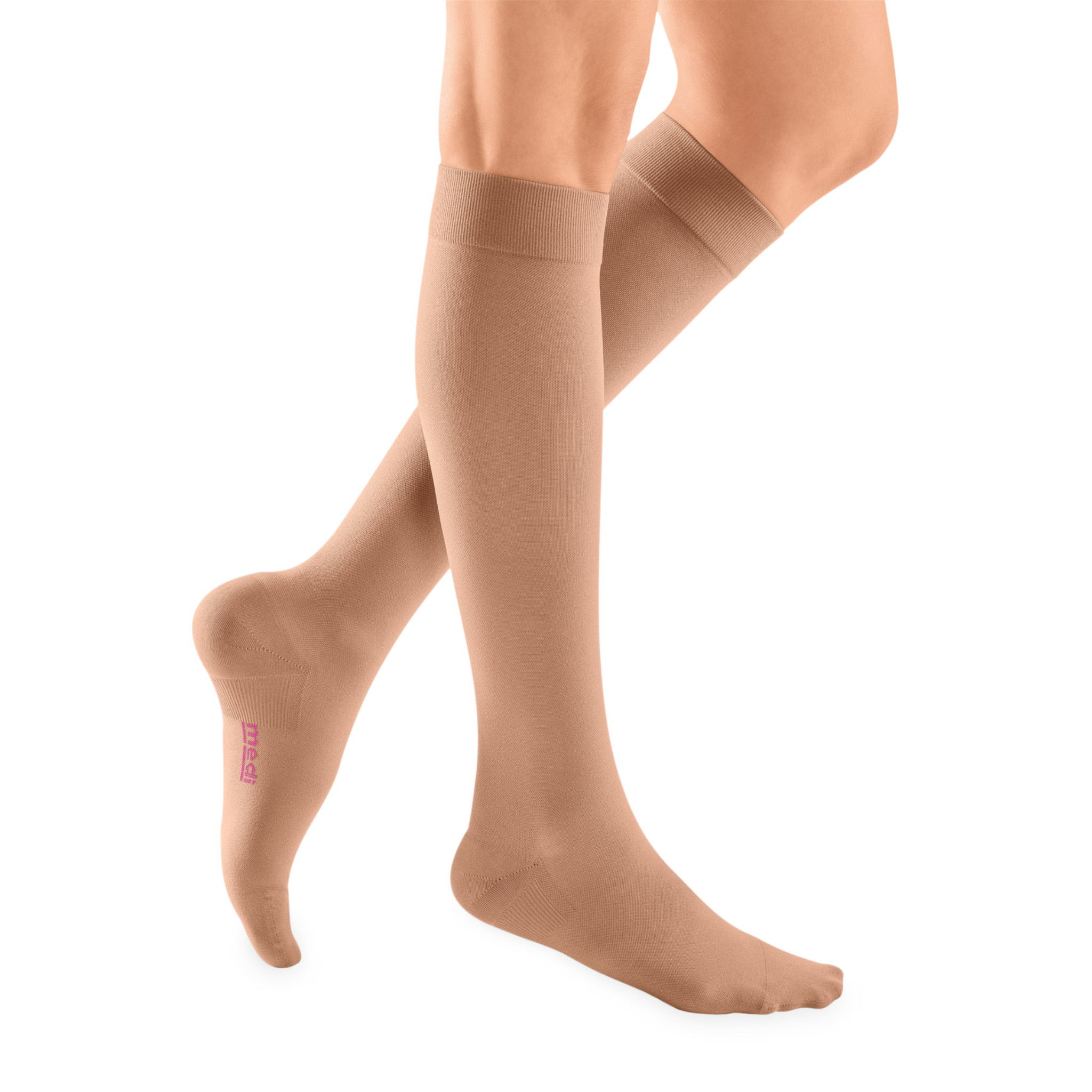 Compression Stockings | Below Knee | Closed Toe | Silicone Topband | Caramel | mediven plus®