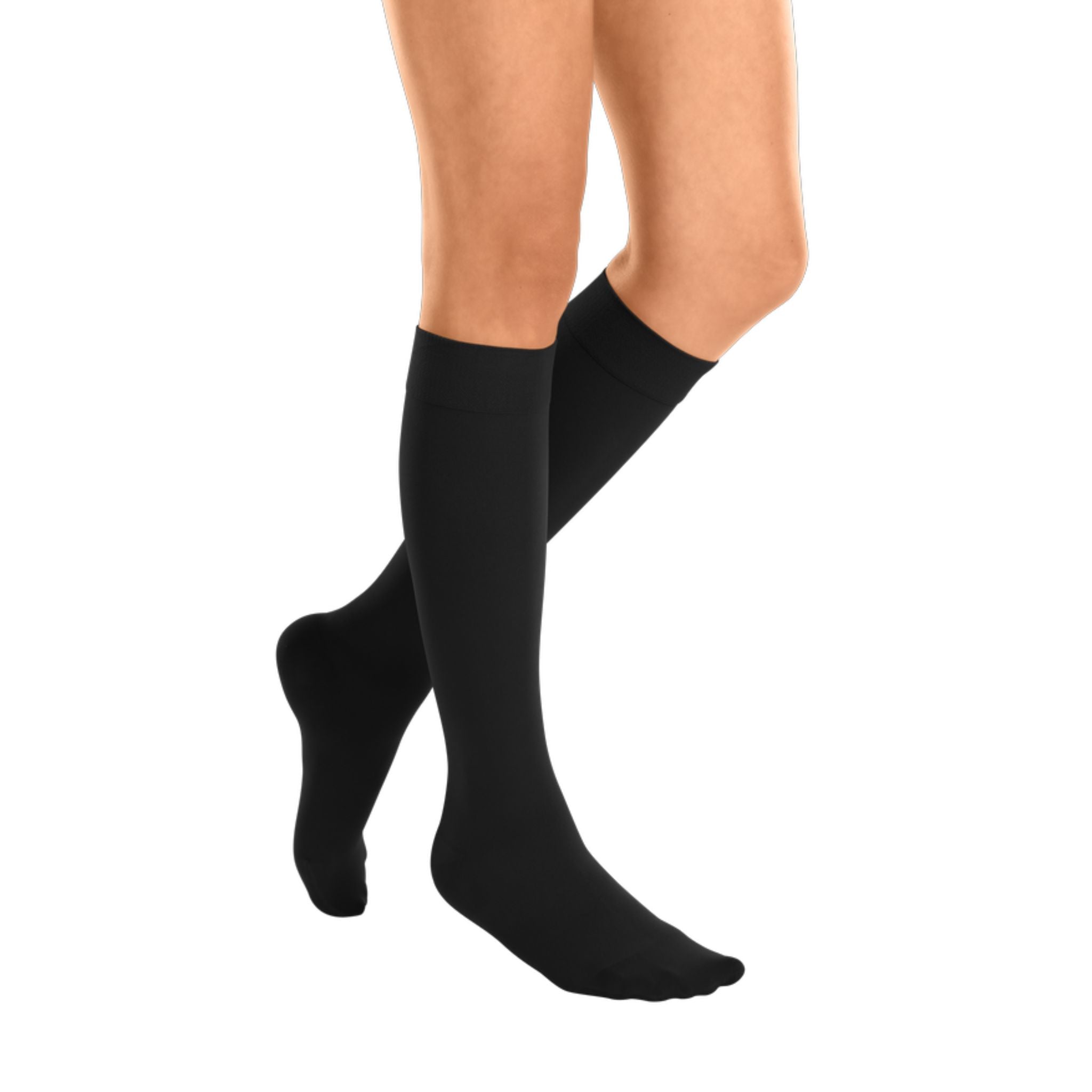 Compression Stockings  Below Knee  Open Toe  Black  mediven cotton