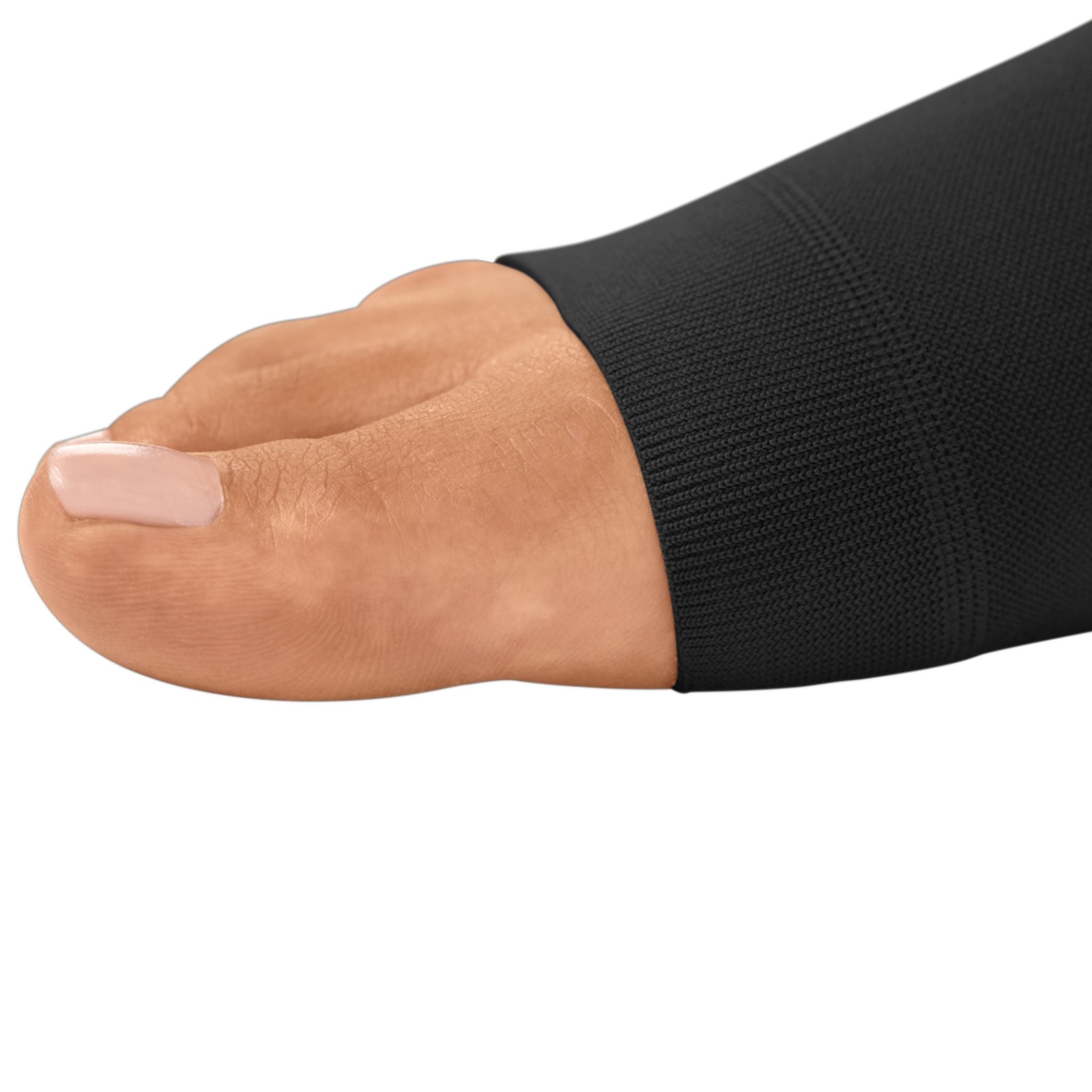 Compression Stockings Below Knee Open Toe Black mediven cotton