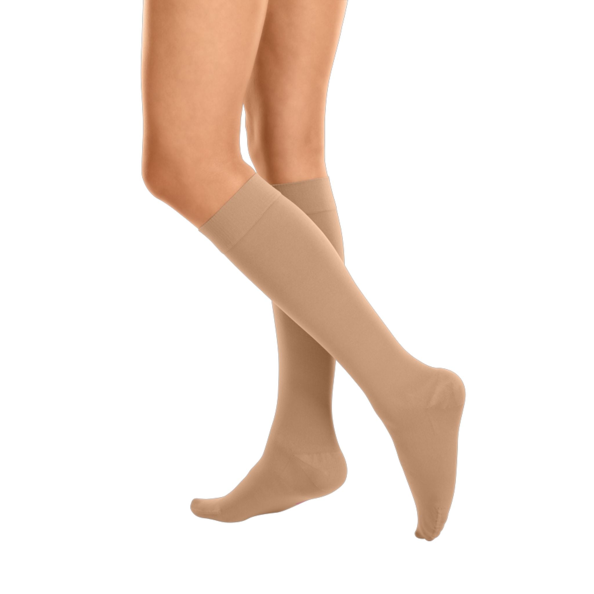 Compression Stockings  Below Knee  Open Toe  Caramel  mediven cotton