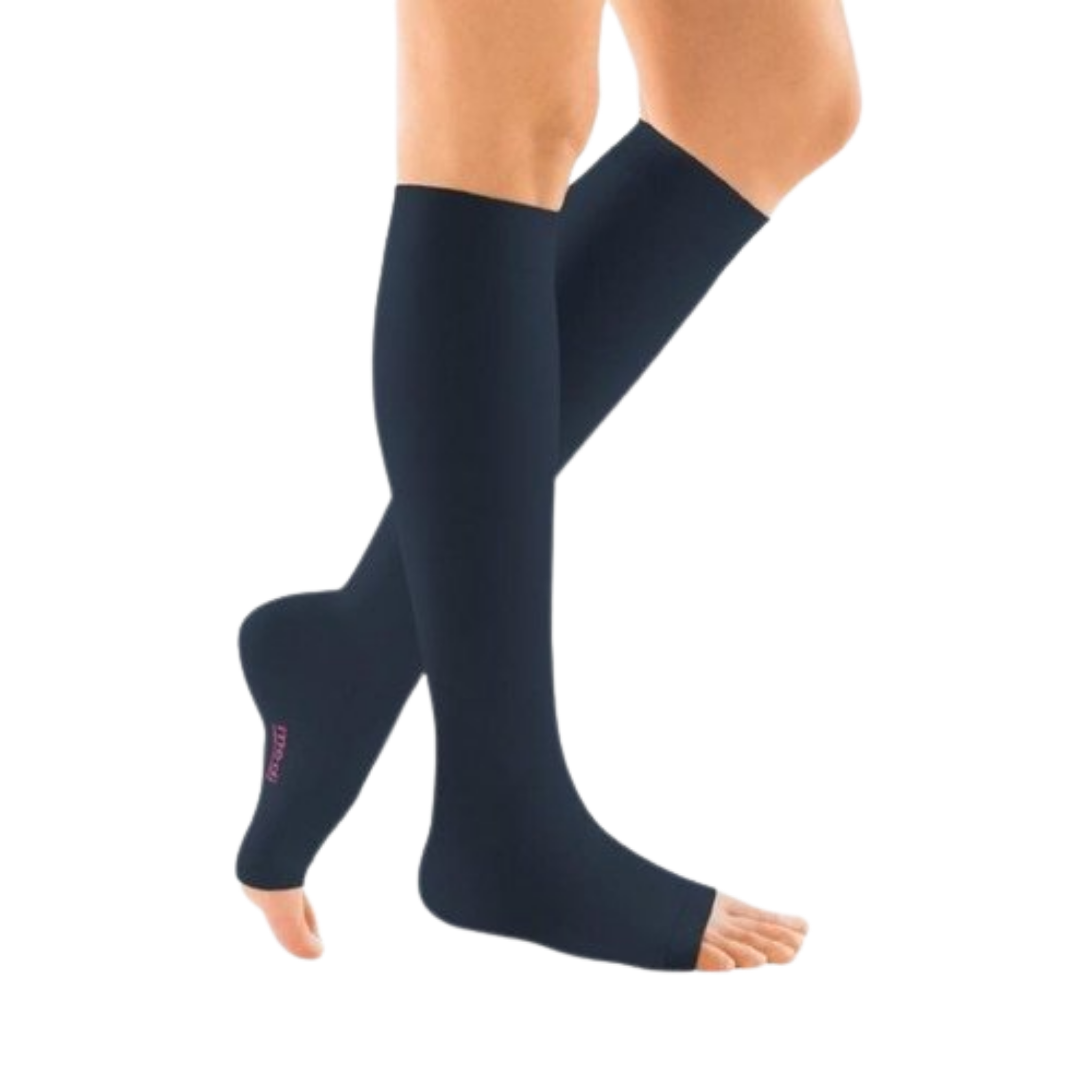 Compression Stockings Knee High Open Toe Navy mediven elegance®