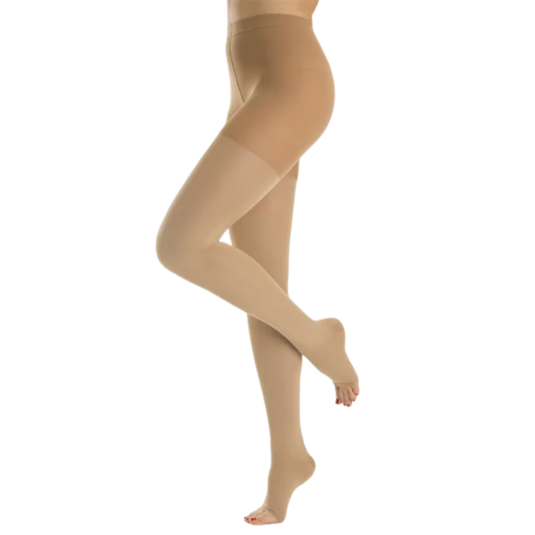 Compression Stockings Pantyhose Open Toe Beige mediven elegance®