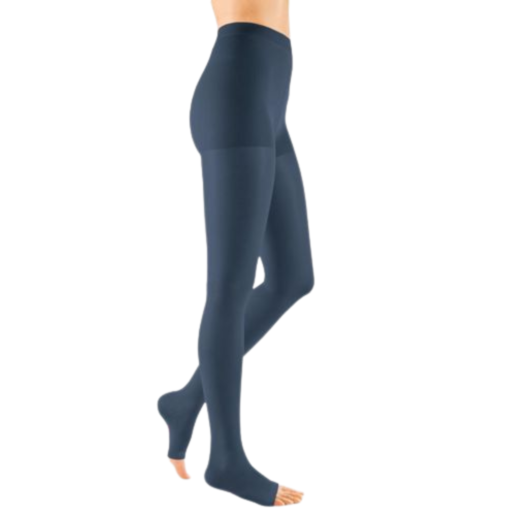 Compression Stockings, Pantyhose, Open Toe, Navy