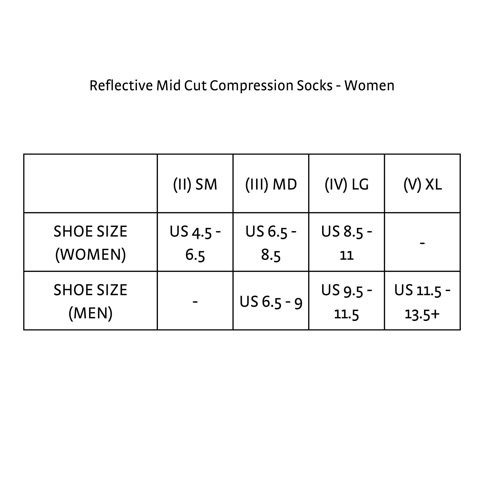 Reflective Mid Cut Compression Socks | Women