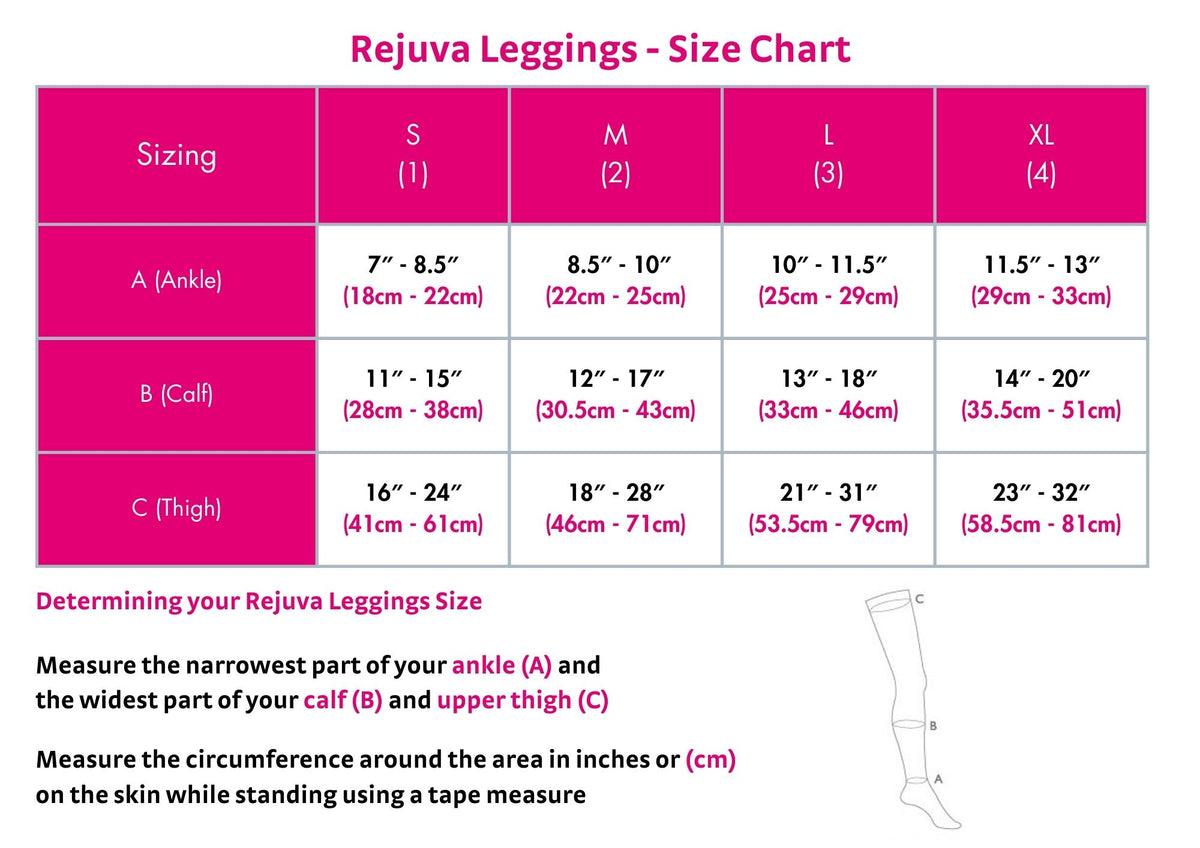 Bioflect Size Chrt Rejuva Compression Leggings