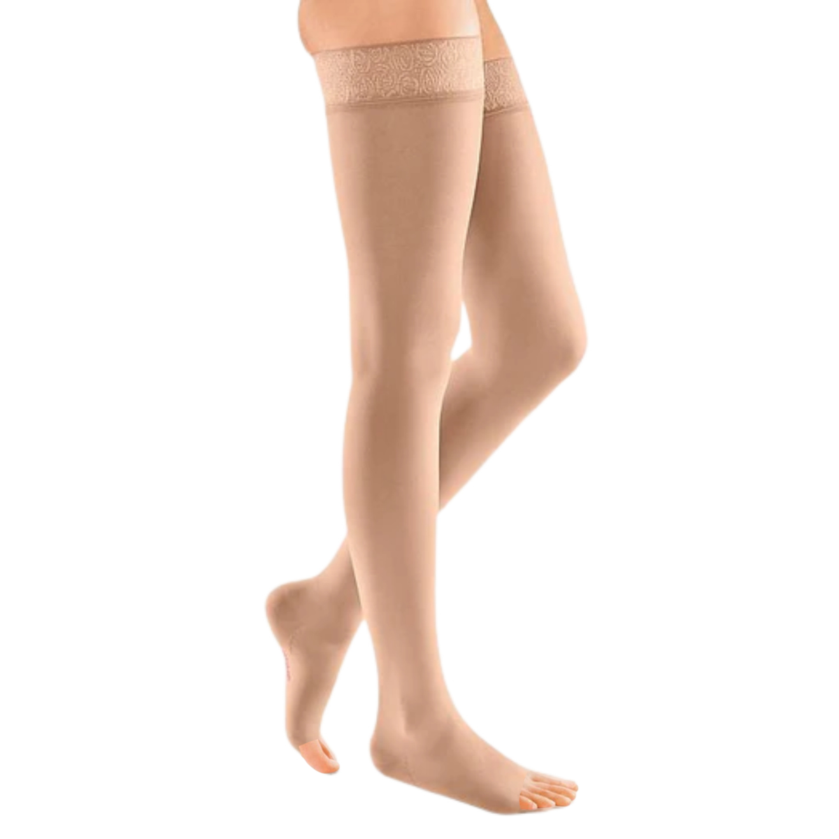 Sheer & Soft Thigh High Open Toe (Natural)