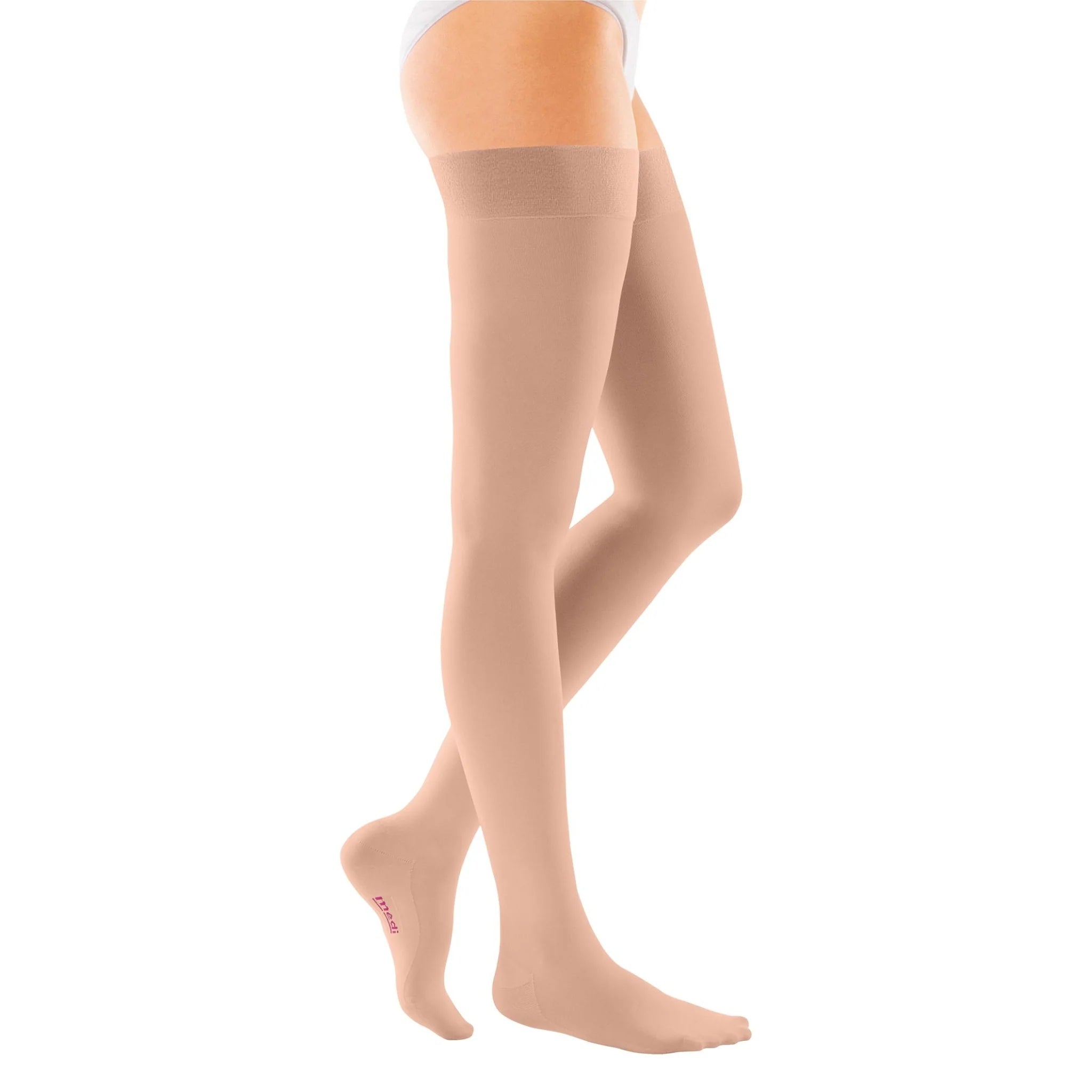 mediven®️ comfort Thigh High Compression Stockings + Silicone Topband Caramel