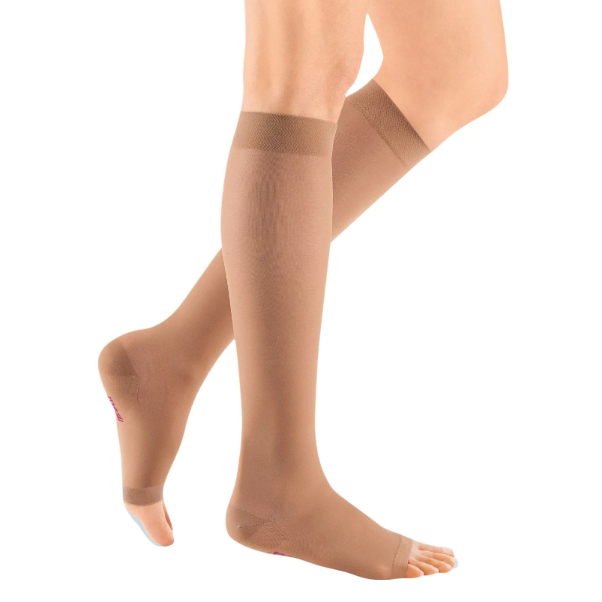 Compression Stockings Thigh High Open Toe I Natural I Sheer & Soft