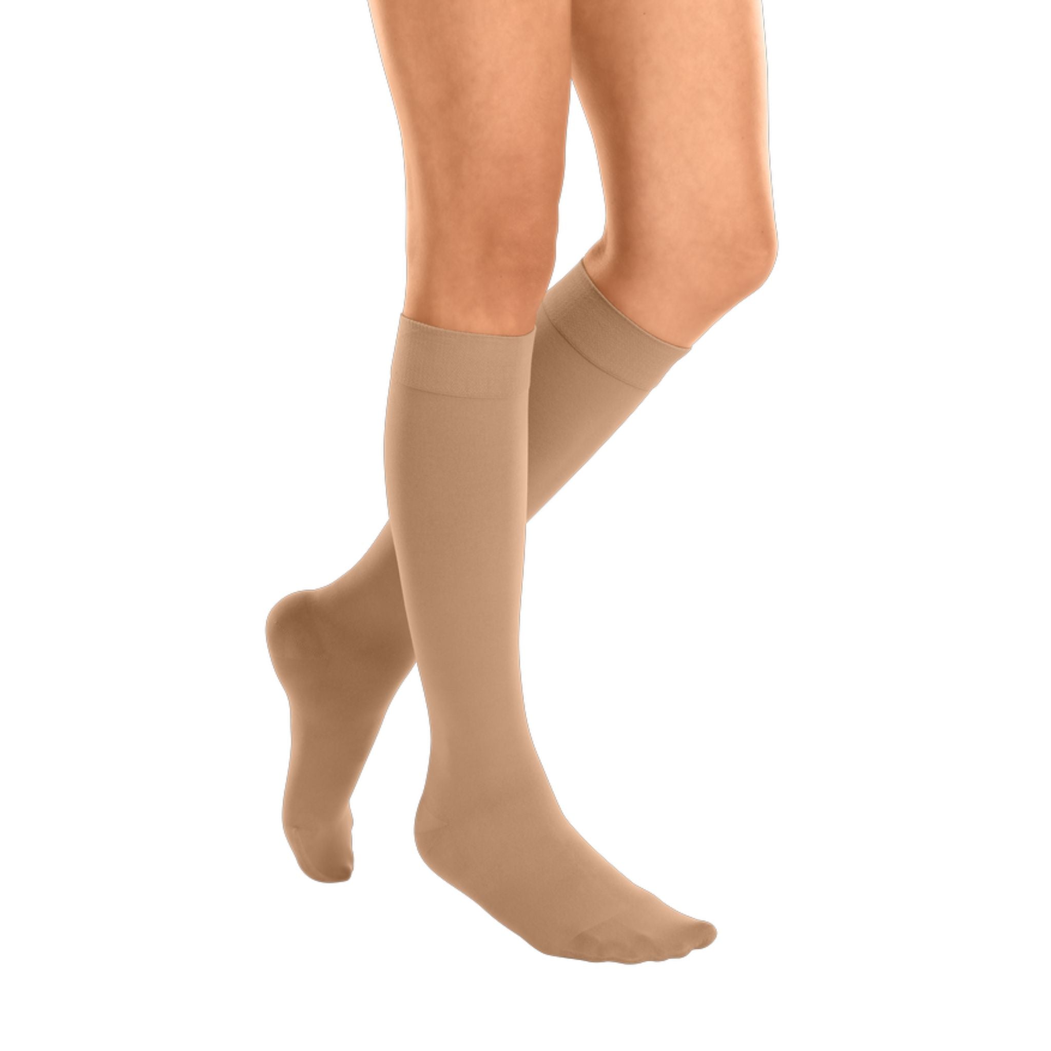 Compression Stockings  Below Knee  Open Toe  Caramel  mediven cotton