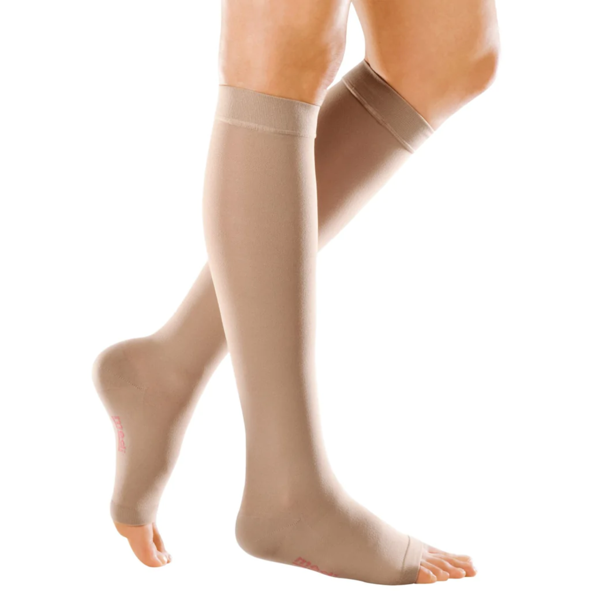 Compression Stockings  Knee High  Open Toe  Caramel  mediven elegance®
